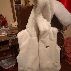 DKNY Kids White Fleece Vest